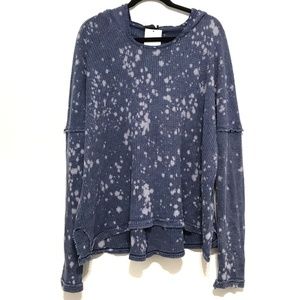 T Party Hooded Bleached Long Sleeve Top
